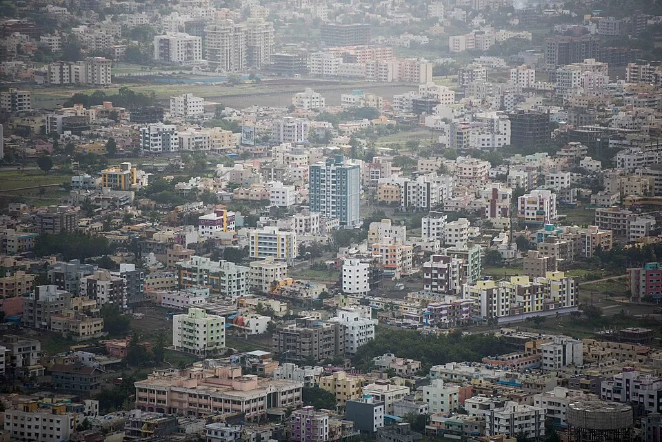 Elevated view over Nashik city
